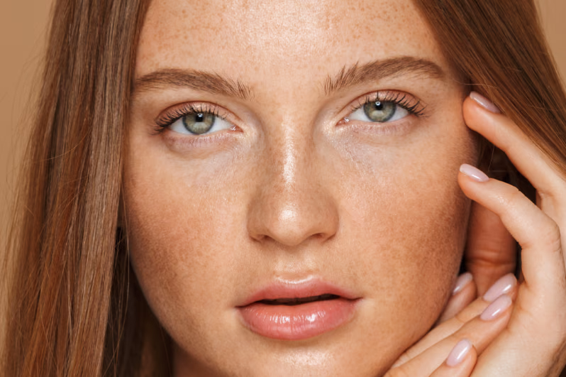 Abstrakte goldene Linienzeichnung, die die Lippenlinie andeutet, für die Seite zum Lip Lift
